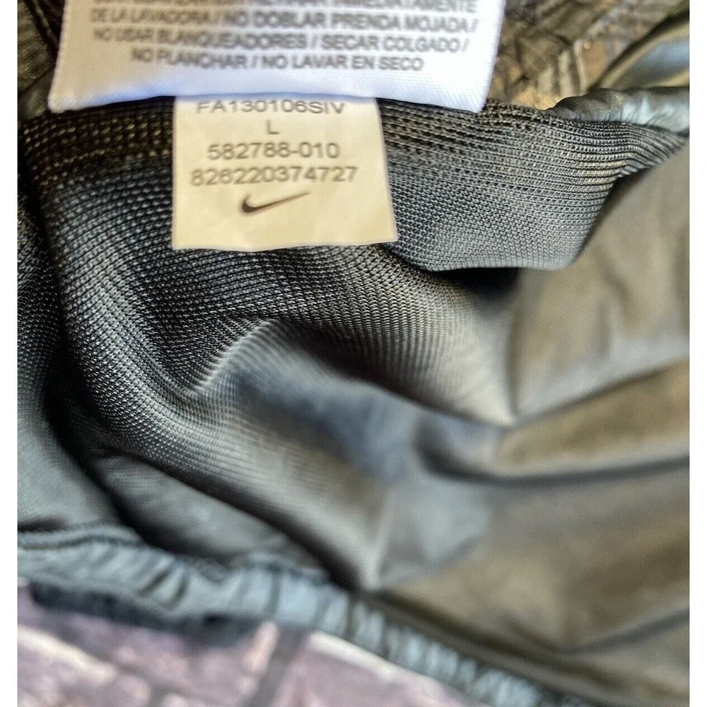 Nike Golf Jacket‎ Mens Large Black Gray Swoosh Lined Windbreaker Water Resistant